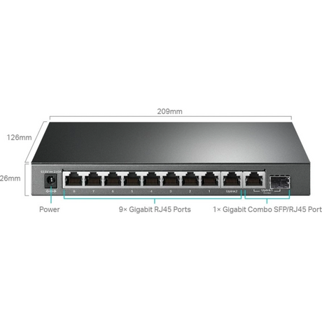 TP-LINK stikalo 10-port Gigabit stikalo z 8-Port PoE+ port