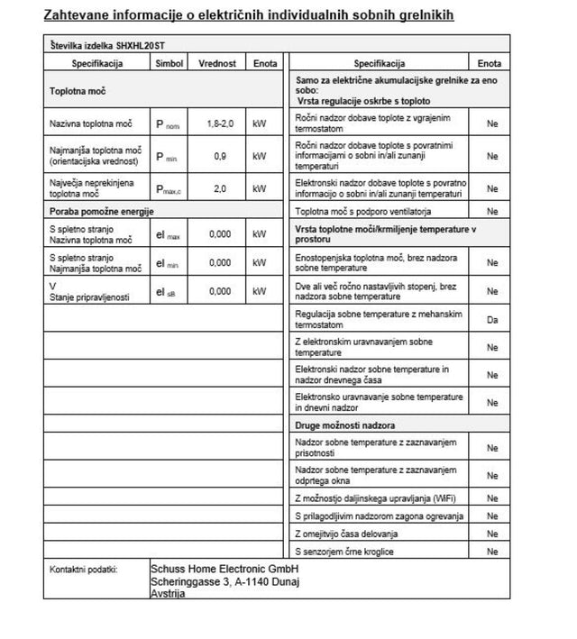 SHX Ventilatorski grelnik s termostatom