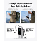 Anker Powerbank 25000 mAh z vgrajenim kablom USB-C, 165W, srebrn