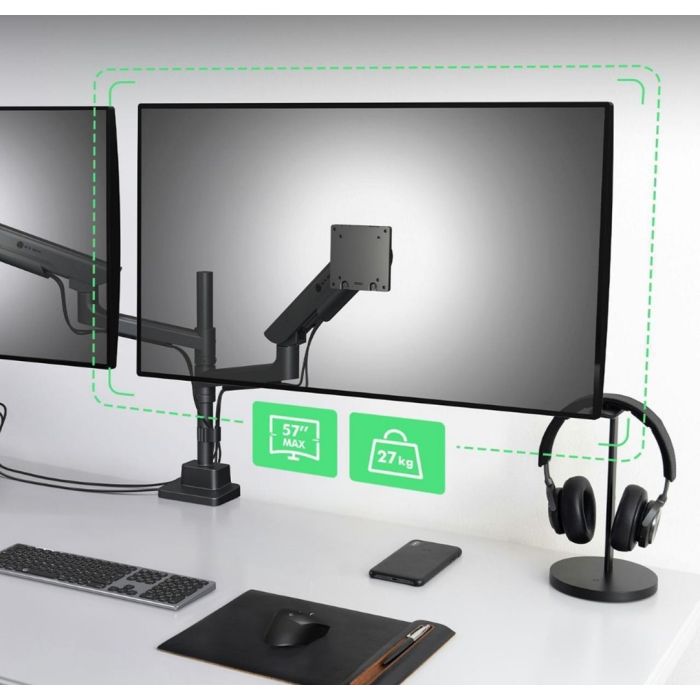 IcyBox IB-MS702-T dvojni namizni nosilec za monitorja do 57"