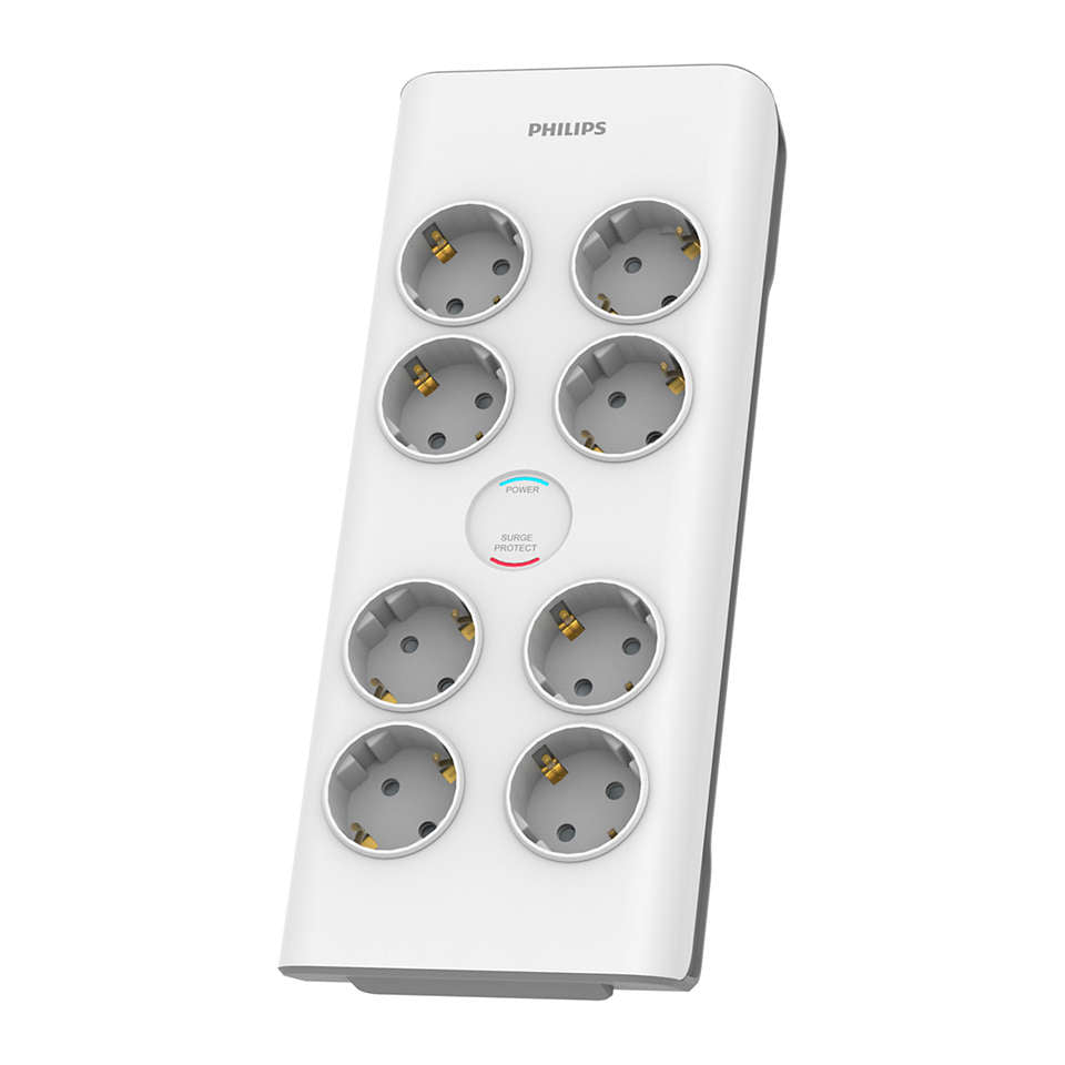 Philips prenapetostna zaščita s 8 vtičnicami