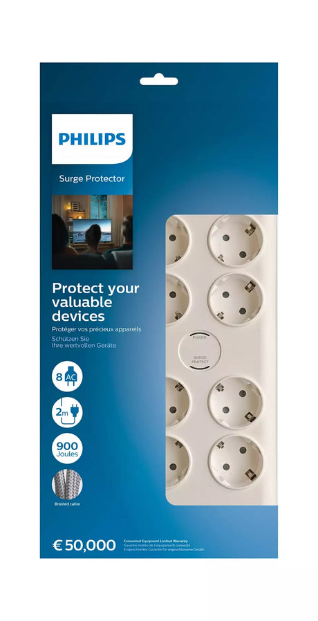 Philips prenapetostna zaščita s 8 vtičnicami