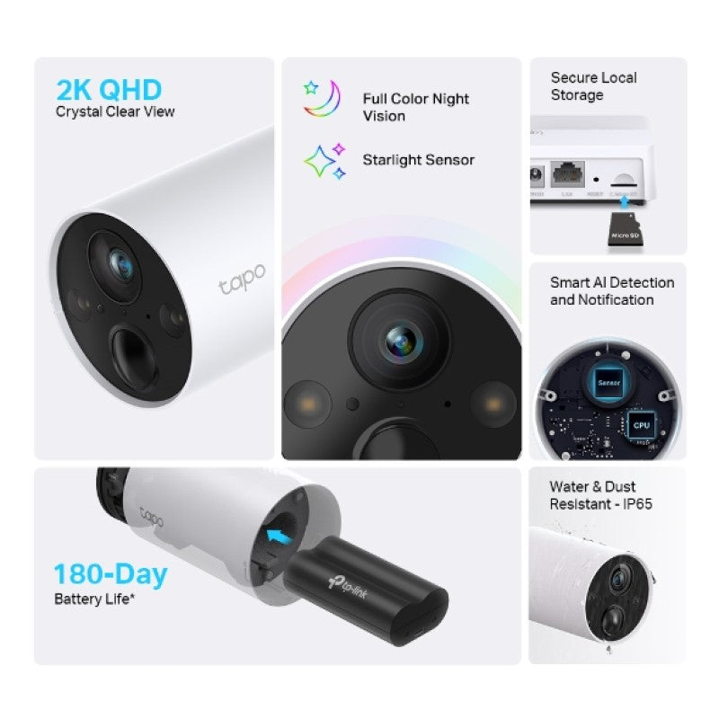 TP-LINK Tapo C420S2 2K QHD zunanja Wi-Fi varnostna kamera - set 2 kamer + Smart Hub