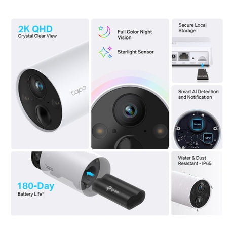 TP-LINK Tapo C420S2 2K QHD zunanja Wi-Fi varnostna kamera - set 2 kamer + Smart Hub