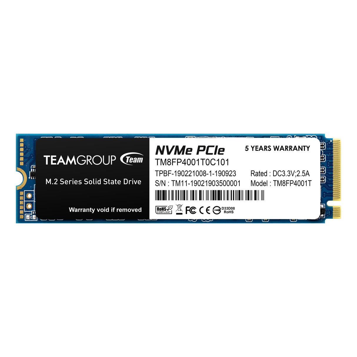 Teamgroup 1TB M.2 NVMe SSD MP34 3400/2900 MBs 3D NAND 2280