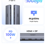 Ugreen 7v1 USB-C HUB HDMI+DP+USB+PD 100W