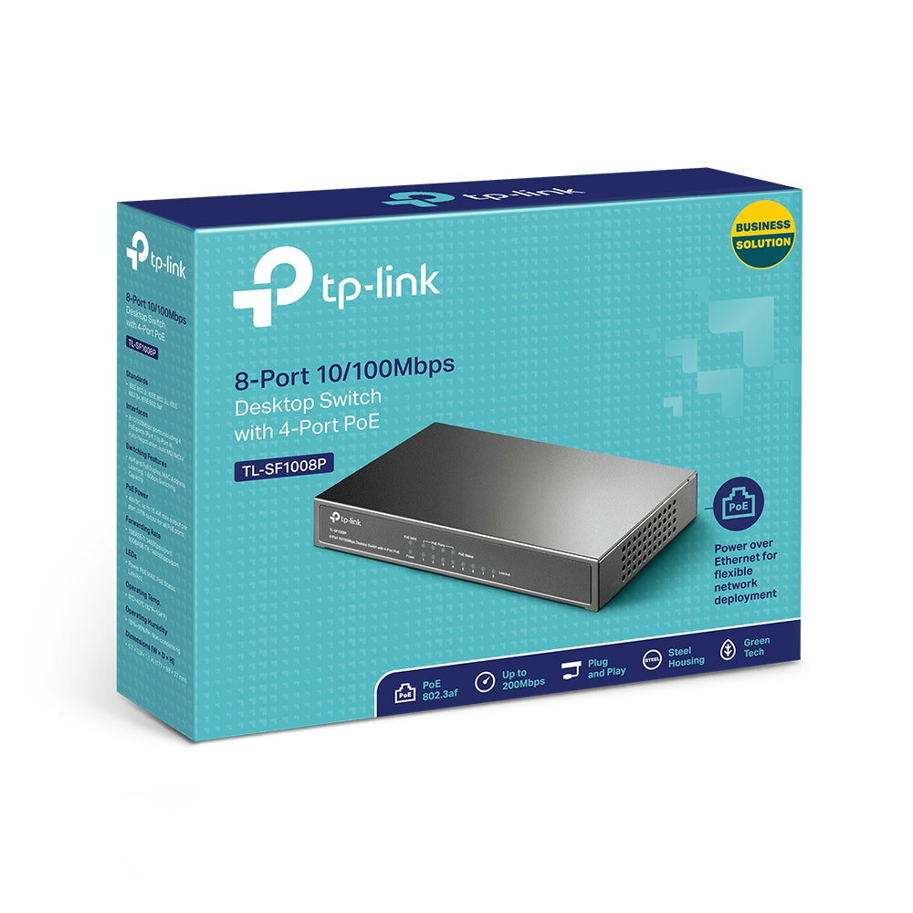 TP-LINK 8-Port 10/100Mbps namizno stikalo s 4 porti PoE