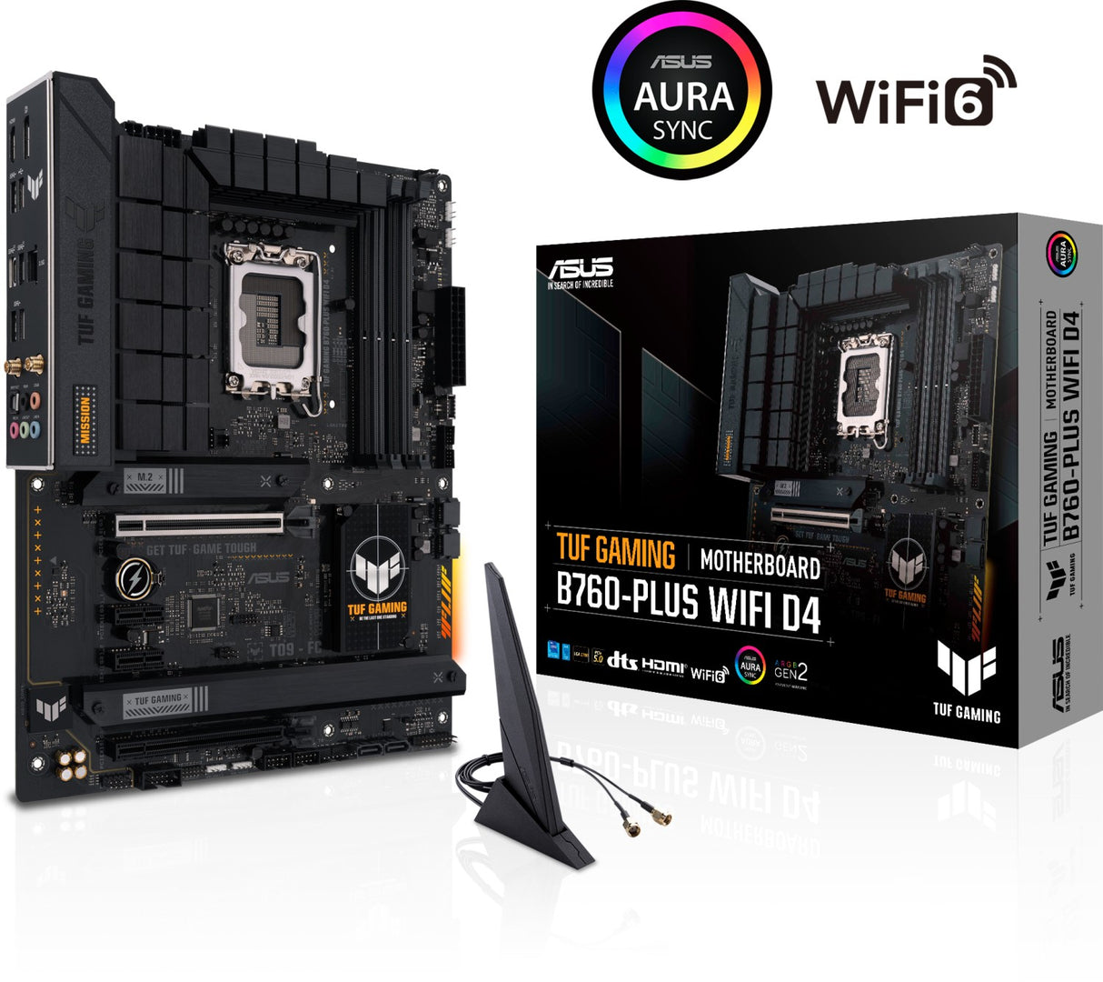 ASUS TUF GAMING B760-PLUS WIFI D4, DDR4, SATA3, USB3.2Gen2x2, DP, Wi-Fi 6, LGA1700 ATX