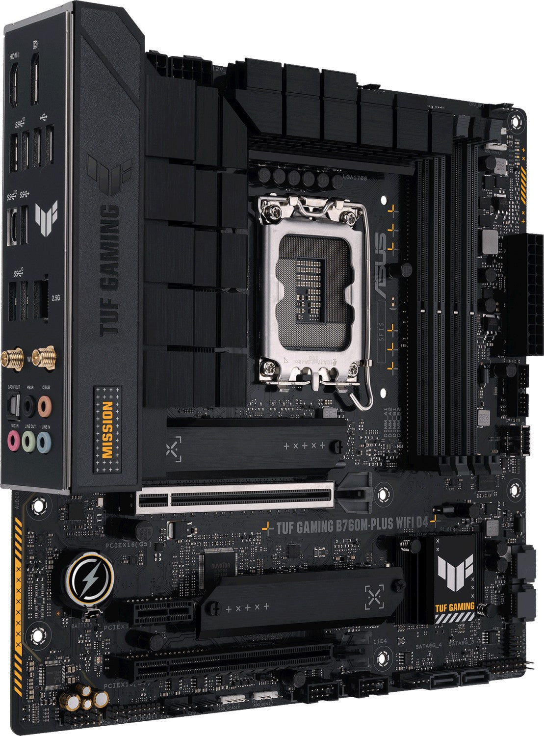 ASUS TUF GAMING B760M-PLUS WIFI D4, DDR4, SATA3, USB3.2Gen2x2, DP, LGA1700 mATX