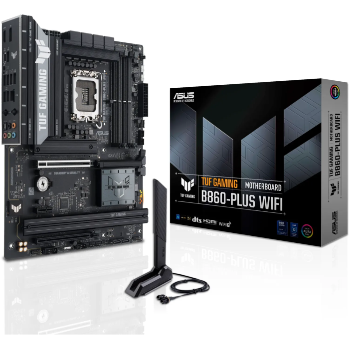 ASUS TUF GAMING B860-PLUS WIFI, DDR5, SATA3, USB4, DP, 2.5GbE, Wi-Fi 7, LGA1851 ATX