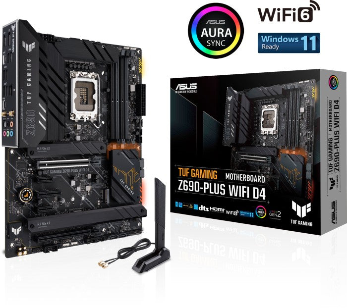 ASUS TUF GAMING Z690-PLUS WIFI D4, DDR4, SATA3, USB3.2Gen2x2, DP, 2.5Gb LAN, WiFi, LGA1700 ATX