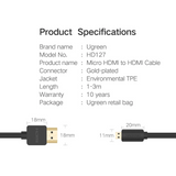 Ugreen Micro HDMI na HDMI 4K kabel, 2m