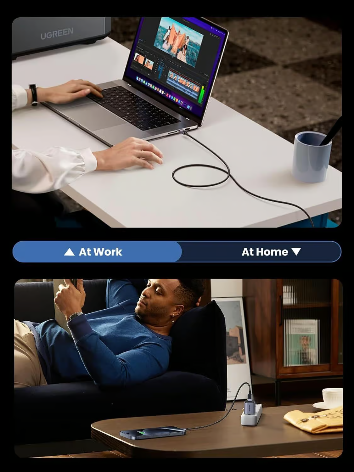 Ugreen USB-C na USB-C polnilni kabel 240W, 1M