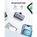 Ugreen 5000mAh 22,5W USB-C polnilna baterija z vgrajenim USB-C priključkom in LED zaslonom