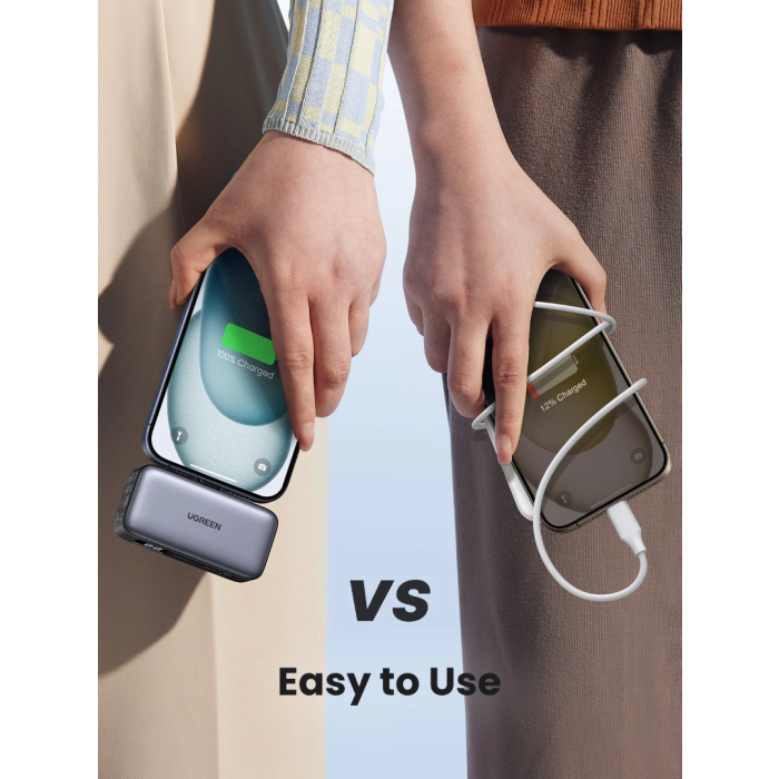 Ugreen 5000mAh 22,5W USB-C polnilna baterija z vgrajenim USB-C priključkom in LED zaslonom