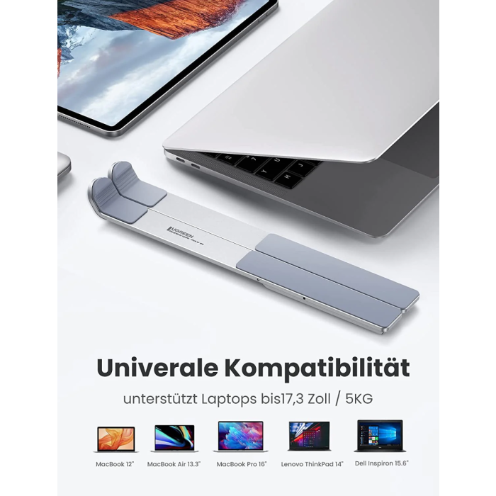 Ugreen zložljivo aluminijasto stojalo za prenosni računalnik, za MacBook Pro/Air, prenosnike, iPad