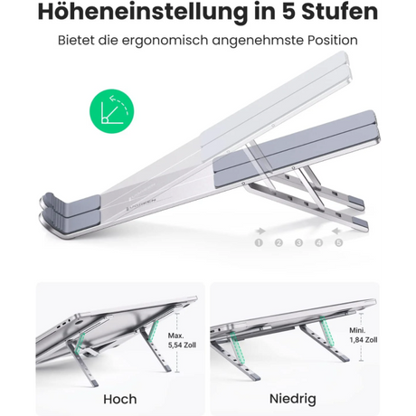 Ugreen zložljivo aluminijasto stojalo za prenosni računalnik, za MacBook Pro/Air, prenosnike, iPad