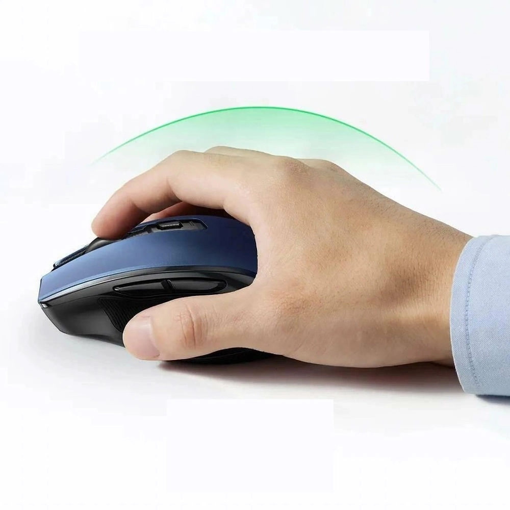 Brezžična miška UGREEN Bluetooth 5.0 in 2,4 Ghz z USB sprejemnikom - modra