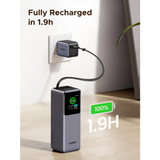 Ugreen prenosna polnilna baterija 20.000mAh, 165W s pametnim digitalnim zaslonom in vgrajenim kablom