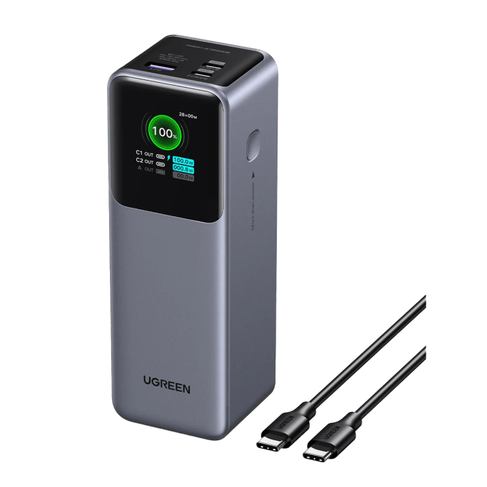 Ugreen prenosna polnilna baterija 25.000mAh, 200W s pametnim digitalnim zaslonom
