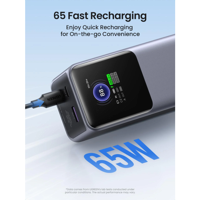 Ugreen prenosna polnilna baterija 25.000mAh, 200W s pametnim digitalnim zaslonom