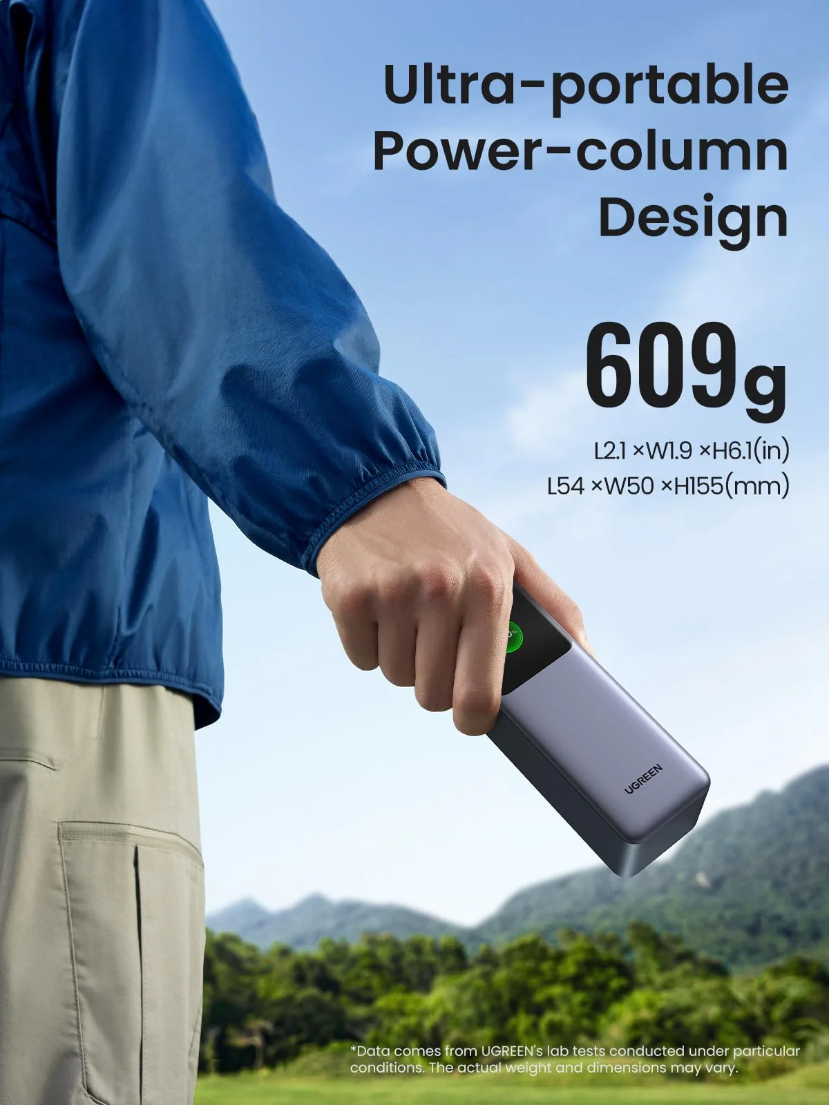 Ugreen prenosna polnilna baterija 25.000mAh, 200W s pametnim digitalnim zaslonom