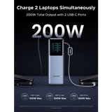 Ugreen prenosna polnilna baterija 25.000mAh, 200W s pametnim digitalnim zaslonom