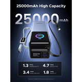 Ugreen prenosna polnilna baterija 25.000mAh, 200W s pametnim digitalnim zaslonom