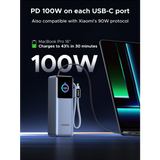 Ugreen prenosna polnilna baterija 25.000mAh, 200W s pametnim digitalnim zaslonom