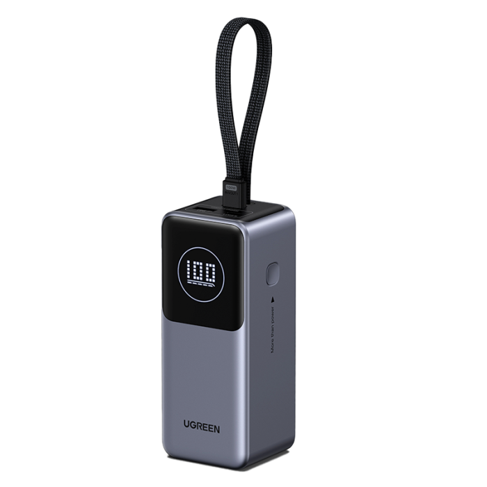 Ugreen prenosna polnilna baterija 12.000mAh, 100W z vgrajenim kablom