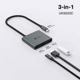TP-LINK UH3020C 3-v-1 USB-C HUB priklopna postaja z 4K HDMI in 100 W Power Delivery