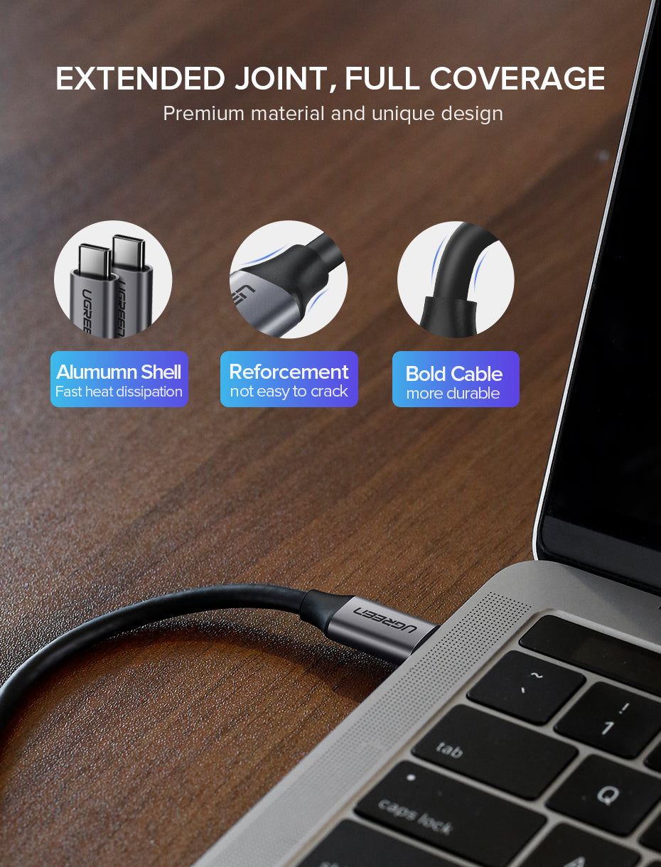 Ugreen USB-C 3.1 Gen1 3A 60W kabel, avdio+video, 1,5M