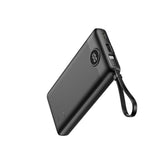 VEGER prenosna baterija z vgrajenimi kabli C10 10000 mAh, črna