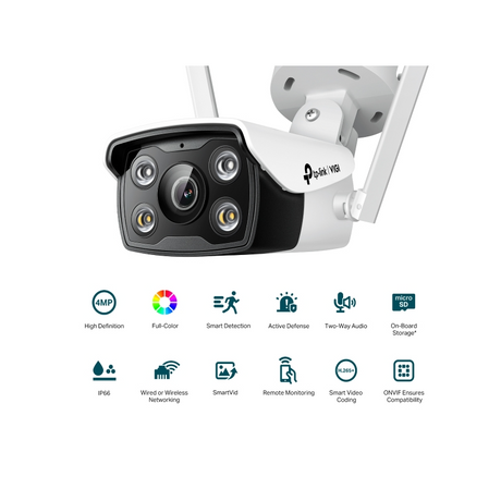 TP-LINK VIGI 4MP zunanja Full-Color Wi-Fi Bullet mrežna kamera (do 2560 × 1440 H.265+ 30fps)