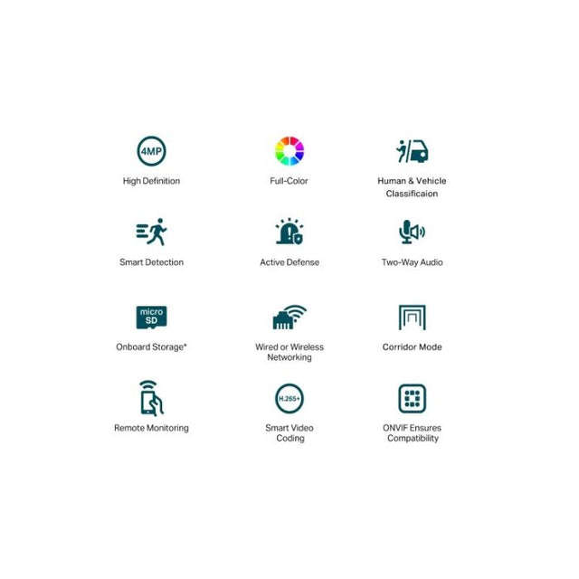 TP-LINK VIGI 4MP Full-Color Wi-Fi Turret mrežna kamera (do 2560X1440 H.265+ 30fps)
