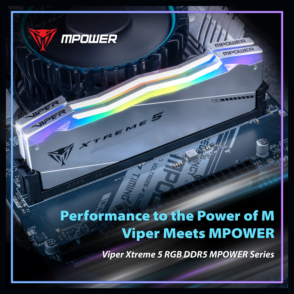Patriot Viper Xtreme 5 RGB Kit MPOWER 32GB (2x16GB) DDR5-6400 CL32, 1.4V