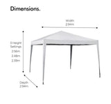 VonHaus Pop Up paviljon 3x3m, Ivory