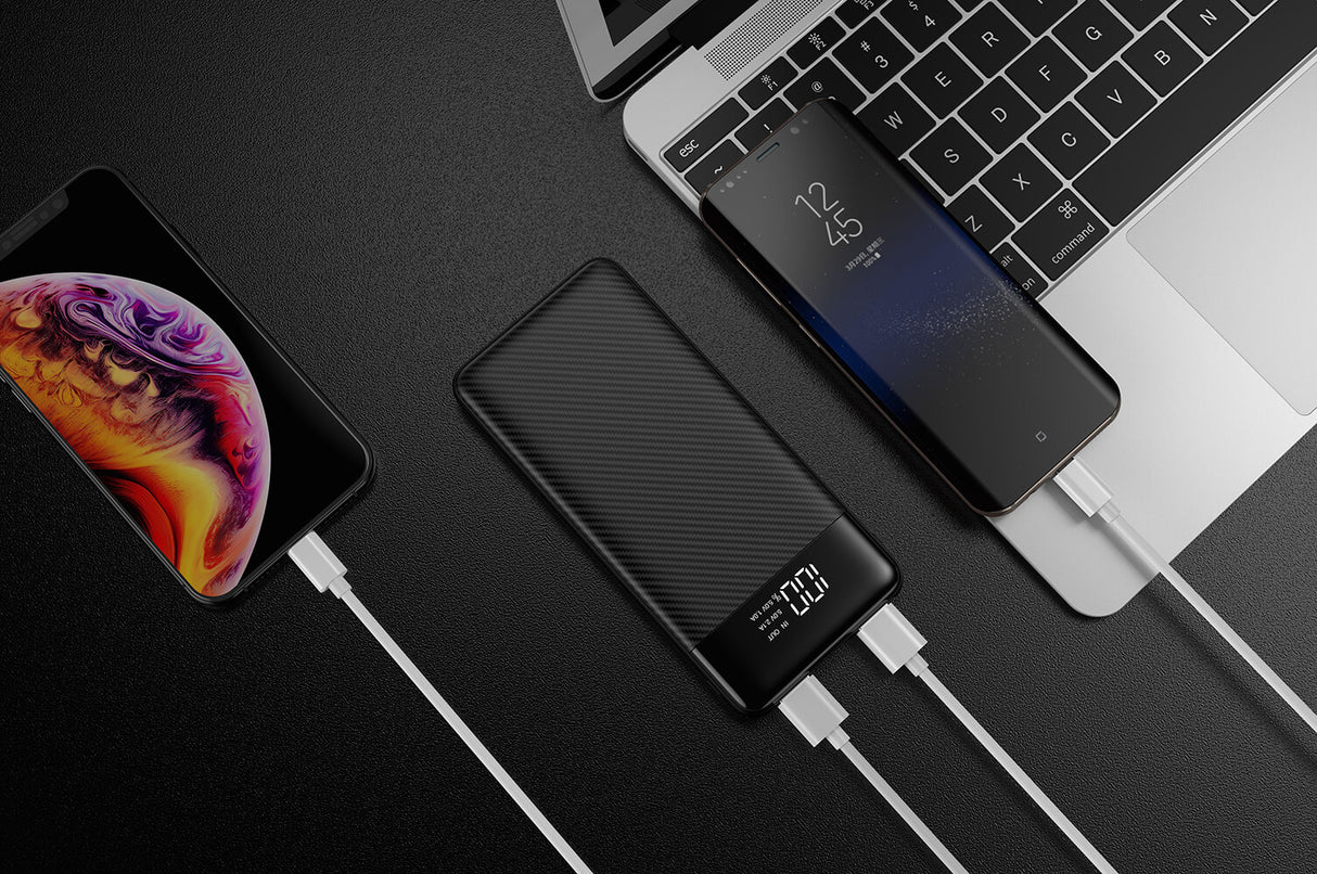 VEGER L11 PowerBank 10000 mAh LCD, črn