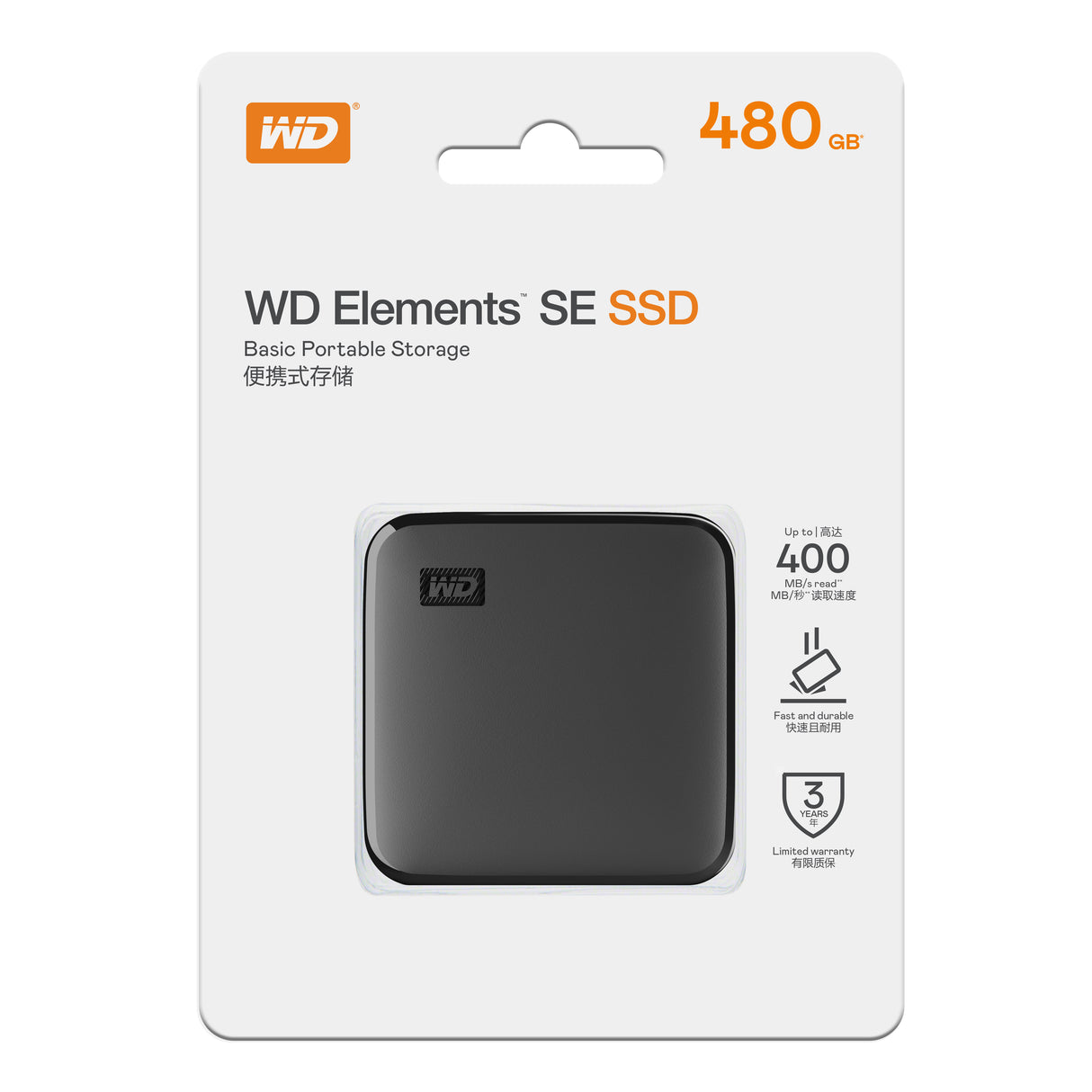 WD 480GB ELEMENTS SE SSD, USB 3.0