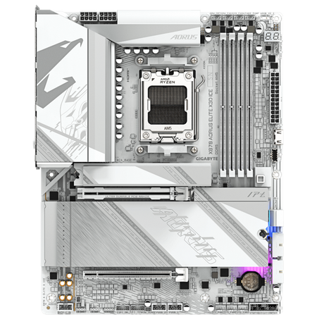 GIGABYTE X870 AORUS ELITE X3D ICE, DDR5, SATA3, USB4, DP, 5GbE, WiFi 7, AM5 ATX