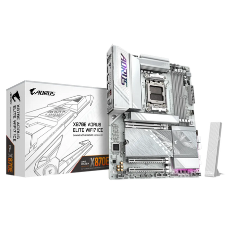 GIGABYTE X870E AORUS ELITE WIFI7 ICE, DDR5, SATA3, USB4, DP, 2.5GbE, WiFi 7, AM5 ATX