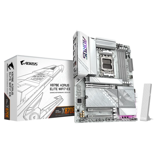 GIGABYTE X870E AORUS ELITE WIFI7 ICE, DDR5, SATA3, USB4, DP, 2.5GbE, WiFi 7, AM5 ATX