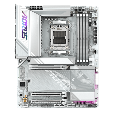 GIGABYTE X870E A ELITE WF7 ICE, DDR5, SATA3, USB4, DP, 2.5GbE, WiFi 7, AM5 ATX