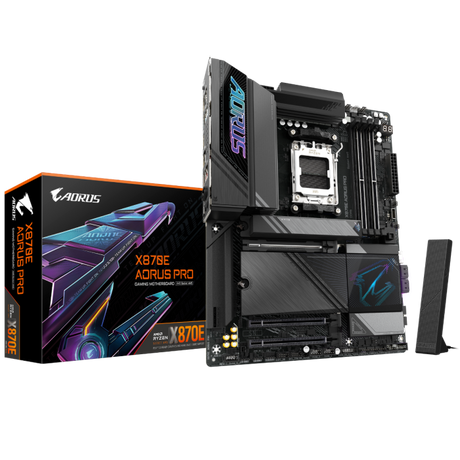 GIGABYTE X870E AORUS PRO, DDR5, SATA3, USB4, DP, 2.5GbE, WiFi 7, AM5 ATX