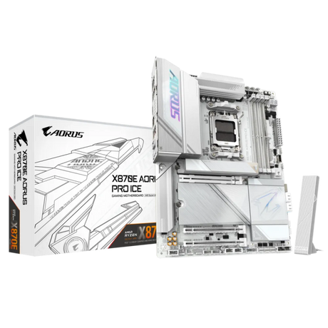 GIGABYTE X870E AORUS PRO ICE, DDR5, SATA3, USB4, DP, 2.5GbE, WiFi 7, AM5 ATX