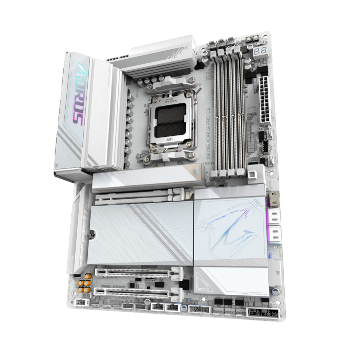 GIGABYTE X870E AORUS PRO ICE, DDR5, SATA3, USB4, DP, 2.5GbE, WiFi 7, AM5 ATX