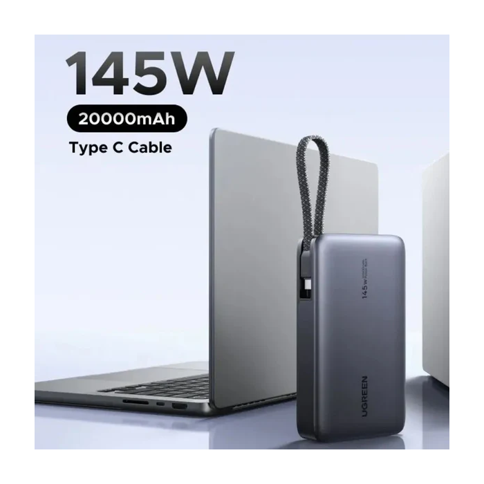 Ugreen 145W 20000mAh prenosna baterija z vgrajenim kablom