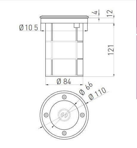 GTV zunanja talna svetilka ALFA-O 1x GU10 230V IP67